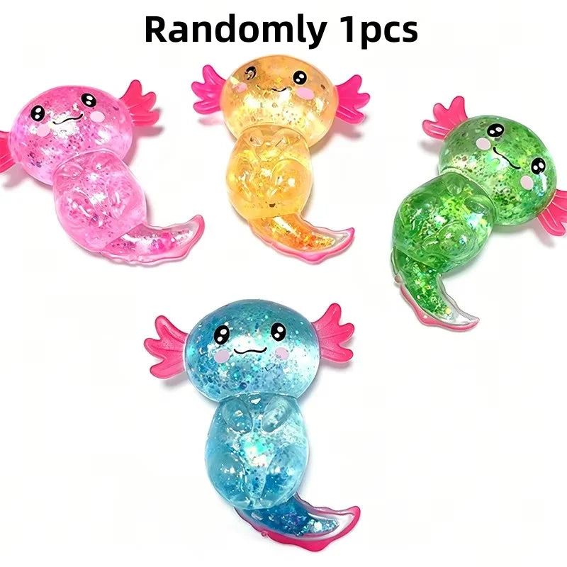 Glitter Axolotl Stretch Squishy