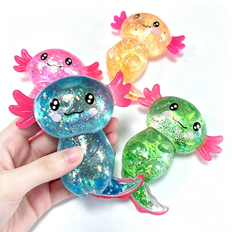 Glitter Axolotl Stretch Squishy