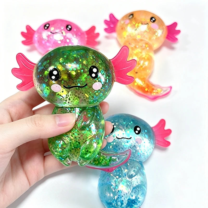 Glitter Axolotl Stretch Squishy