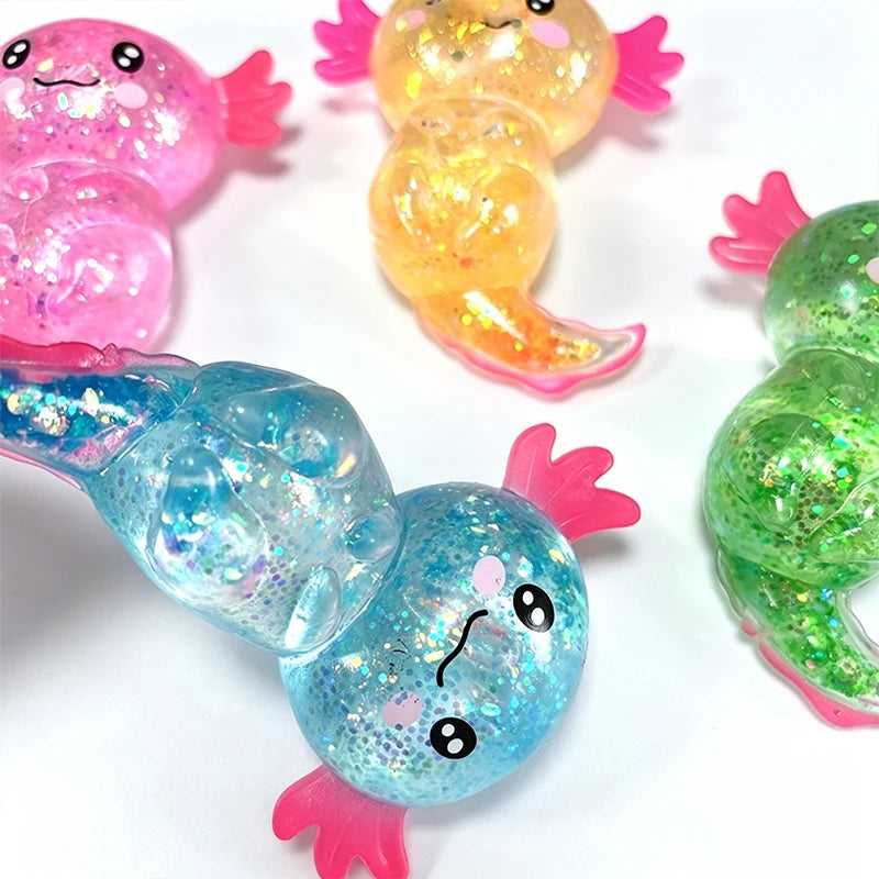 Glitter Axolotl Stretch Squishy