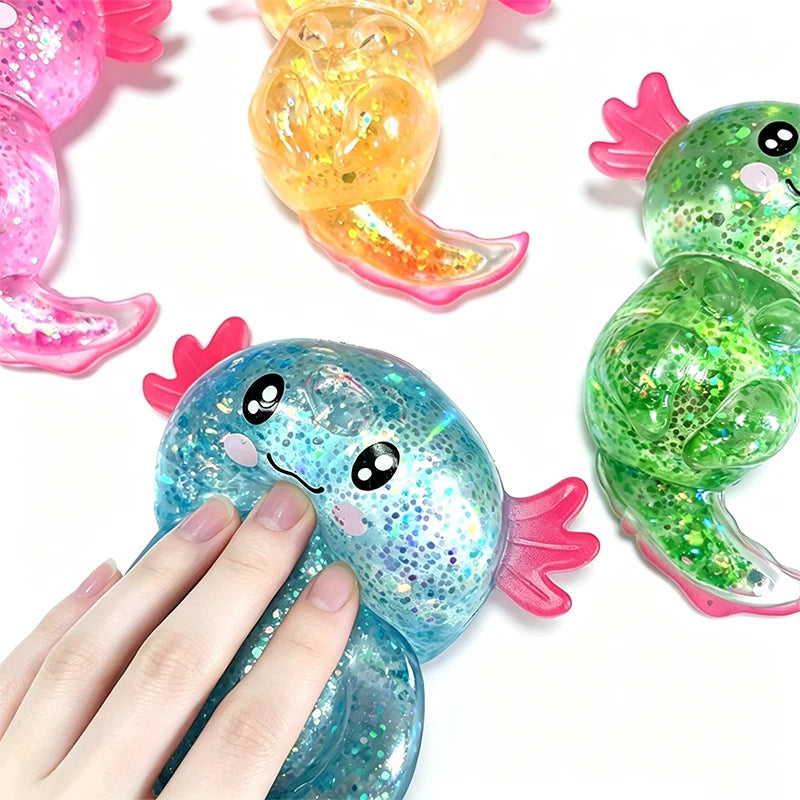 Glitter Axolotl Stretch Squishy