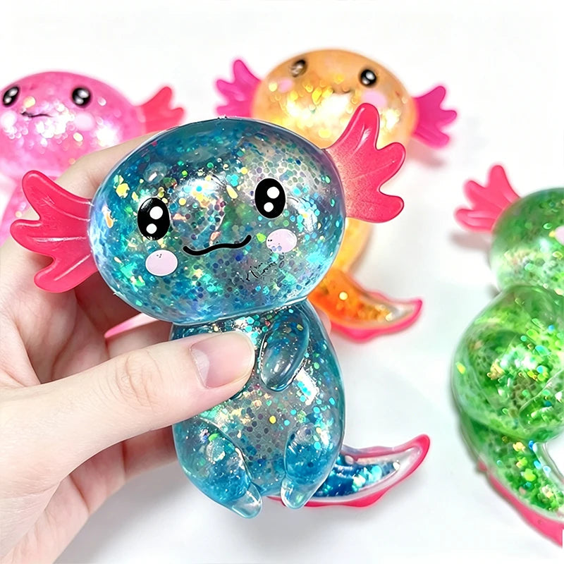Glitter Axolotl Stretch Squishy