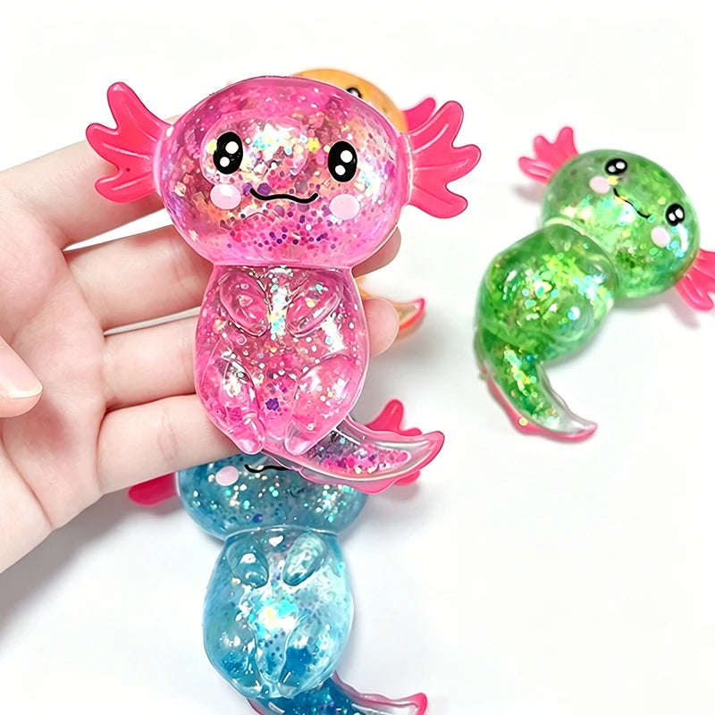Glitter Axolotl Stretch Squishy