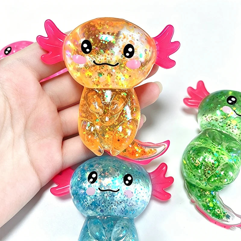 Glitter Axolotl Stretch Squishy