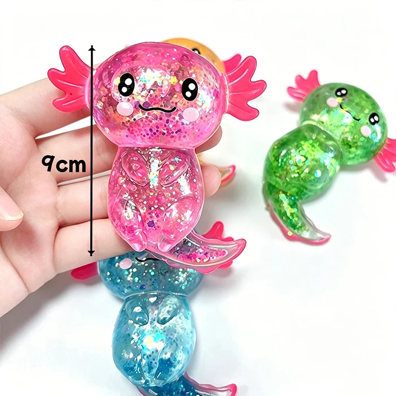 Glitter Axolotl Stretch Squishy