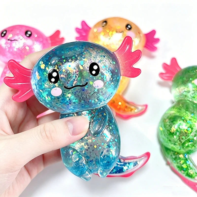 Glitter Axolotl Stretch Squishy
